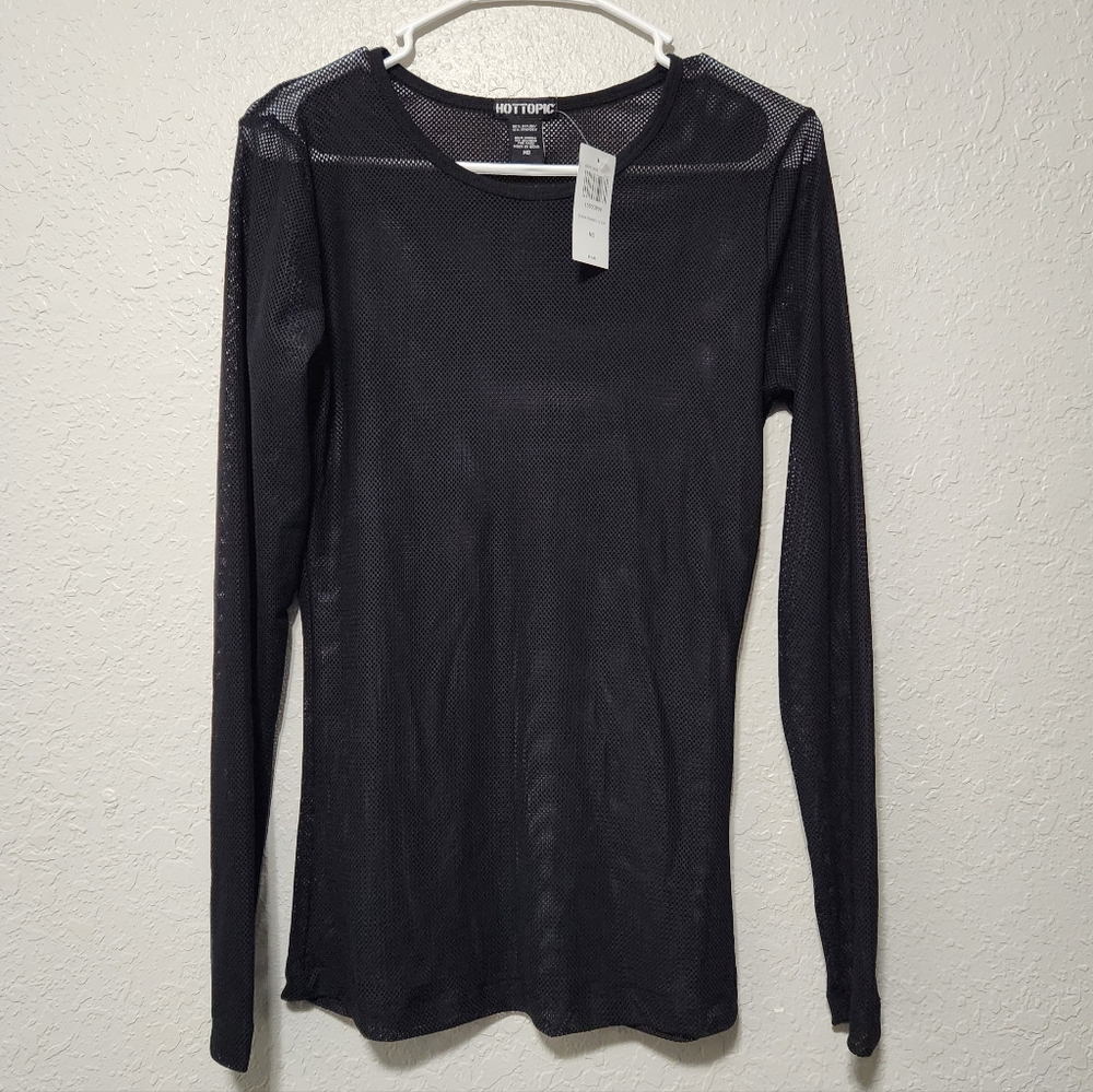 SOLD Hot Topic Long Sleeve Mesh Fishnet Goth Witchy Shirt